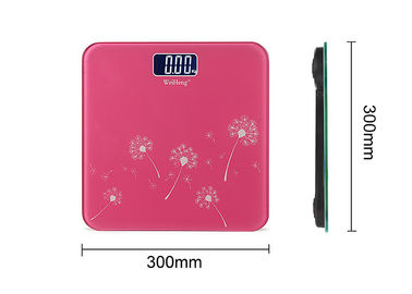 चीन स्क्वायर 300x300 एमएम बाथरूम डिजिटल लीब्रा, गुलाबी इलेक्ट्रॉनिक वजन स्केल आपूर्तिकर्ता